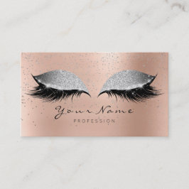 Beauty Salon Loyalty Card Makeup Silver Lashes 10 Treuekarte