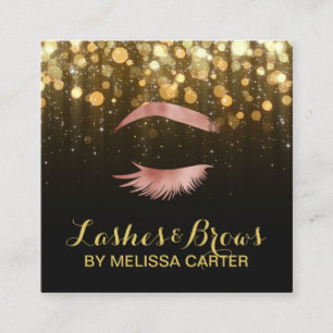 Beauty Salon Makeup Artist Brows Lash Extensions Quadratische Visitenkarte