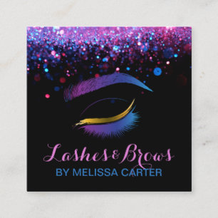 Beauty Salon Makeup Artist Brows Lash Extensions Quadratische Visitenkarte