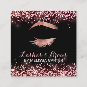 Beauty Salon Makeup Artist Brows Lash Extensions Quadratische Visitenkarte