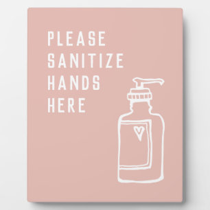 Beauty Salon Minimalistisch Pink Sanitize Hände hi Fotoplatte