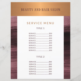 Beauty Salon Modernes Service-Menü Promoter Flyer