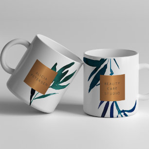 Beauty Salon Name glam Kupfer Aquarellfolien Kaffeetasse