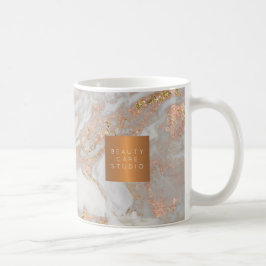 Beauty Salon Name Kupfer Rose Gold Marmor Monogram Kaffeetasse