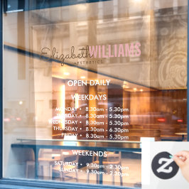 Beauty Salon Open Hours Fensteraufkleber
