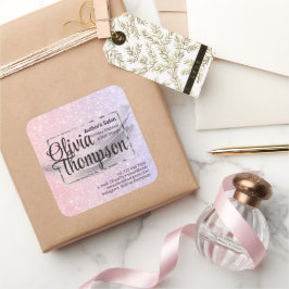 Beauty Salon Pearl Silver Quadratischer Aufkleber