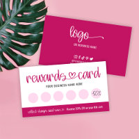Beauty Salon Pink Heft Script Loyalty Card