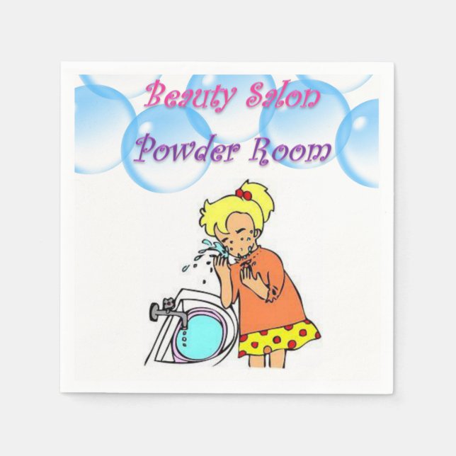 Beauty Salon Powroom Paper Napkins Serviette (Vorderseite)