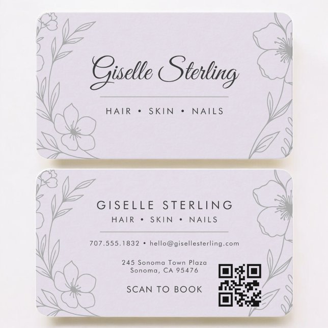 Beauty Salon Purple QR Code Professional Visitenkarte (Von Creator hochgeladen)