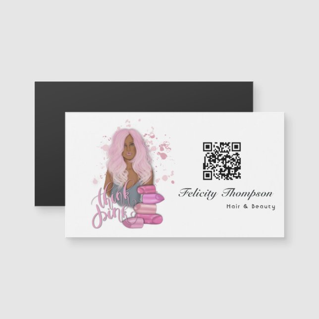 Beauty Salon QR Code Magnetkarte (Vorne/Hinten)
