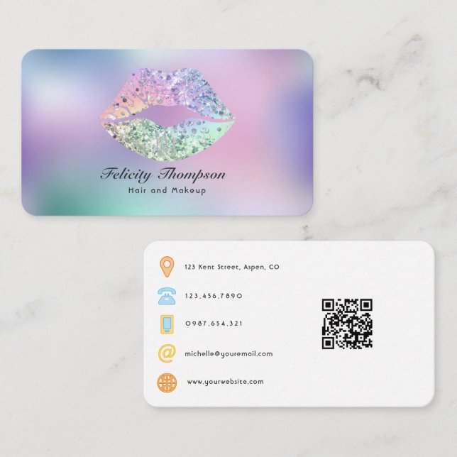 Beauty Salon QR Code Visitenkarte (Vorne/Hinten)