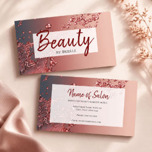 Beauty Salon Red Splash für Makeup Artist und Hair Visitenkarte