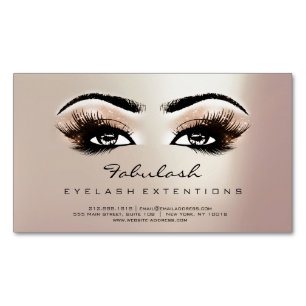 Beauty Salon Rosa Rose Gold Adress Makeup Lashes Magnetische Visitenkarte