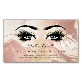 Beauty Salon Rose Marmor Gold Adress Makeup Lashes Magnetische Visitenkarte