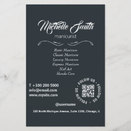 Beauty Salon Schwarz-weiß Gray Gray Script Schrift Flyer
