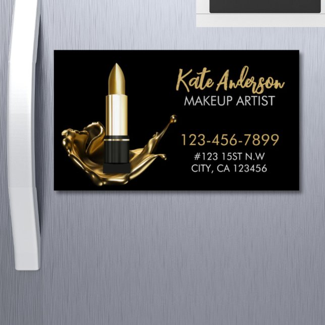 Beauty Salon Stylist Kosmetologe Makeup Artist Magnetische Visitenkarte (Beauty Salon Stylist Cosmetologist Makeup Artist Business Card Magnet)