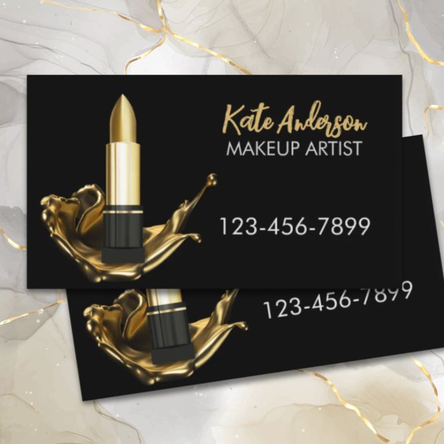 Beauty Salon Stylist Kosmetologe Makeup Artist Visitenkarte (Beauty Salon Stylist Cosmetologist Makeup Artist Business Card)