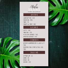 Beauty Salon Treatment Menu Design Menükarte