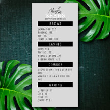 Beauty Salon Treatment Menu Design