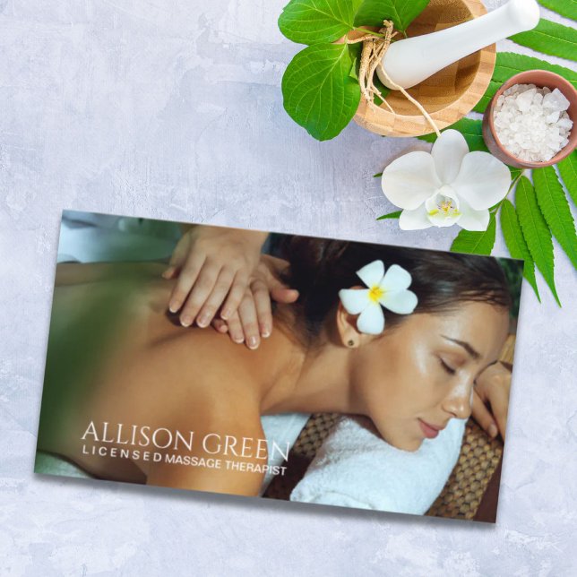 Beauty Salon WELLNESS-CENTER Aromatherapie Massage Visitenkarte (Beauty Salon SPA Aromatherapy Massage Salon Business Card)