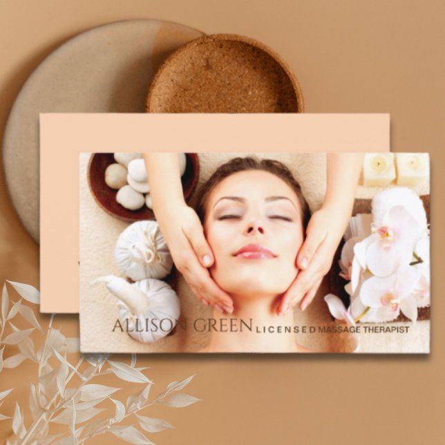 Beauty Salon WELLNESS-CENTER Aromatherapie Massage Visitenkarte (Beauty Salon SPA Aromatherapy Massage Salon Business Card)