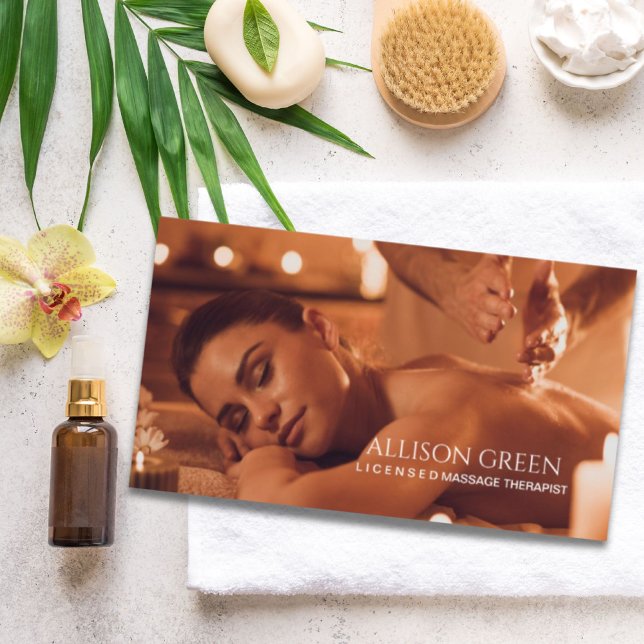 Beauty Salon WELLNESS-CENTER Aromatherapie Massage Visitenkarte (Beauty Salon SPA Aromatherapy Massage Salon Business Card)
