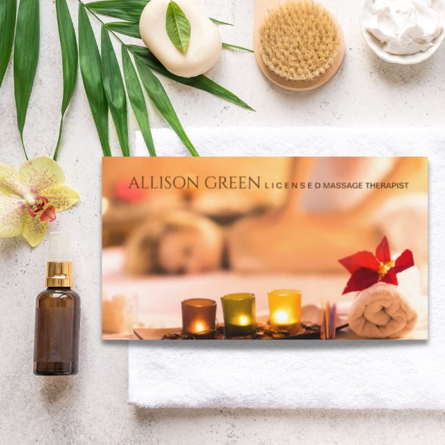Beauty Salon WELLNESS-CENTER Aromatherapie Massage Visitenkarte (Beauty Salon SPA Aromatherapy Massage Salon Business Card)