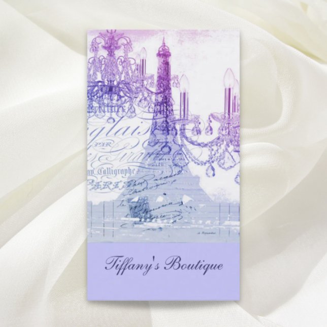 Beauty-Salon Wellness-Center lila Paris-Eiffelturm Visitenkarte (fashion beauty salon spa purple paris eiffel tower business card)