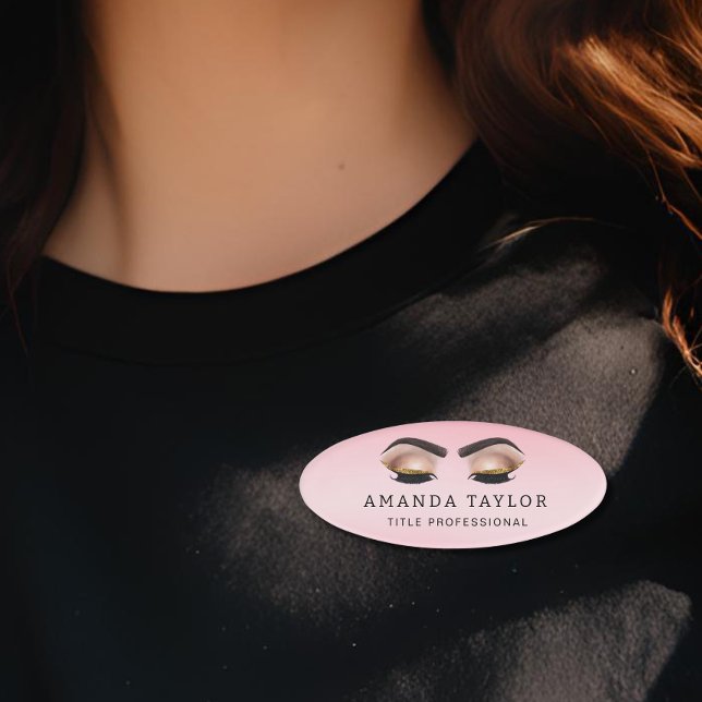 Beauty Salon Wellness-Center Makeup Pink Beruflich Namenschild (Von Creator hochgeladen)