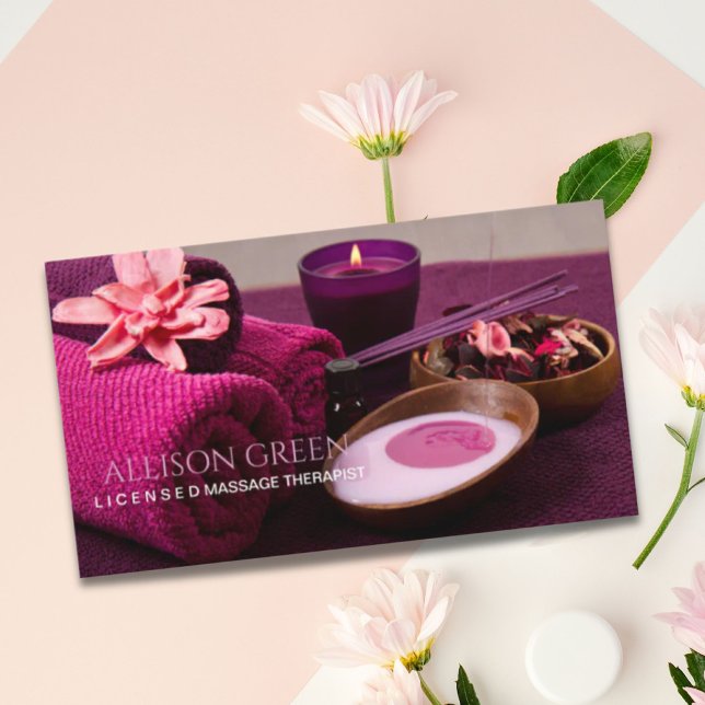 Beauty Salon WELLNESS-CENTER Massage Salon Aromath Visitenkarte (Beauty Salon SPA Massage Salon Aromatherapy Business Card)