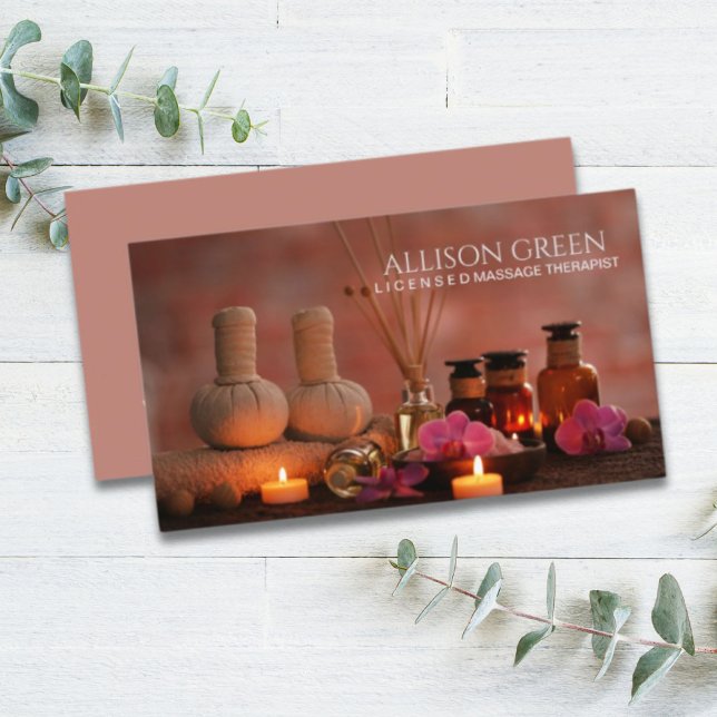 Beauty Salon WELLNESS-CENTER Massage Salon Aromath Visitenkarte (Beauty Salon SPA Massage Salon Aromatherapy Business Card)