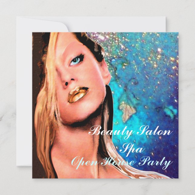 BEAUTY SALON WELLNESS-CENTER Open House Party Mono Einladung (Vorderseite)