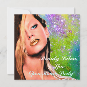 BEAUTY SALON WELLNESS-CENTER Open House Party Mono Einladung