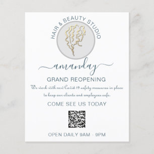Beauty Salon Wiedereröffnung Logo QR CODE Preis we Flyer