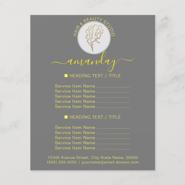 Beauty Salon Wiederöffnungs-Logo QR CODE Preislist Flyer (Vorne)