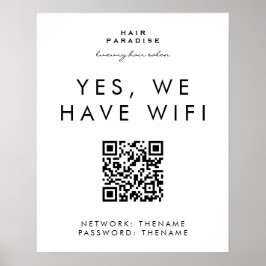 Beauty Salon Wifi Network QR Code Poster