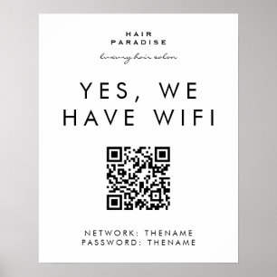 Beauty Salon Wifi Network QR Code Poster