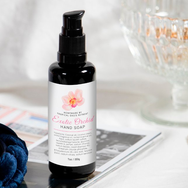 Beauty-Seife-Etikett tropisches Orchid-Logo oder k Lebensmitteletikett (Von Creator hochgeladen)