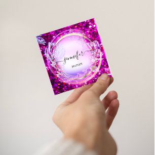 Beauty Shop Couch Pink Floral QR Code Rosa Konsul Quadratische Visitenkarte