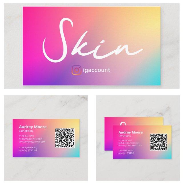 Beauty Skin Esthetician QR Code Visitenkarte (Beauty Skin Esthetician QR Code Business Card
)