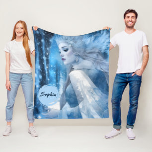 Beauty Snow Queen im Winter Wonderland gefroren Fleecedecke
