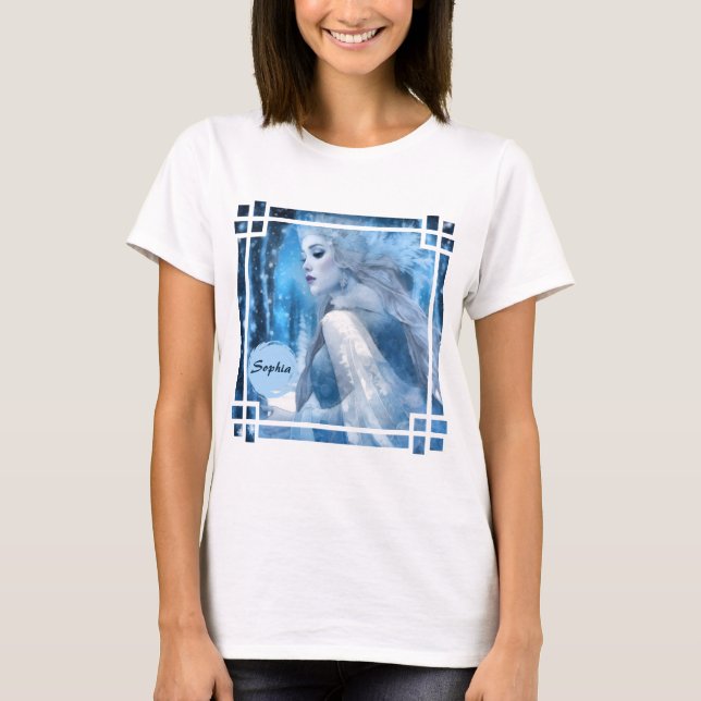 Beauty Snow Queen im Winter Wonderland gefroren T-Shirt (Vorderseite)