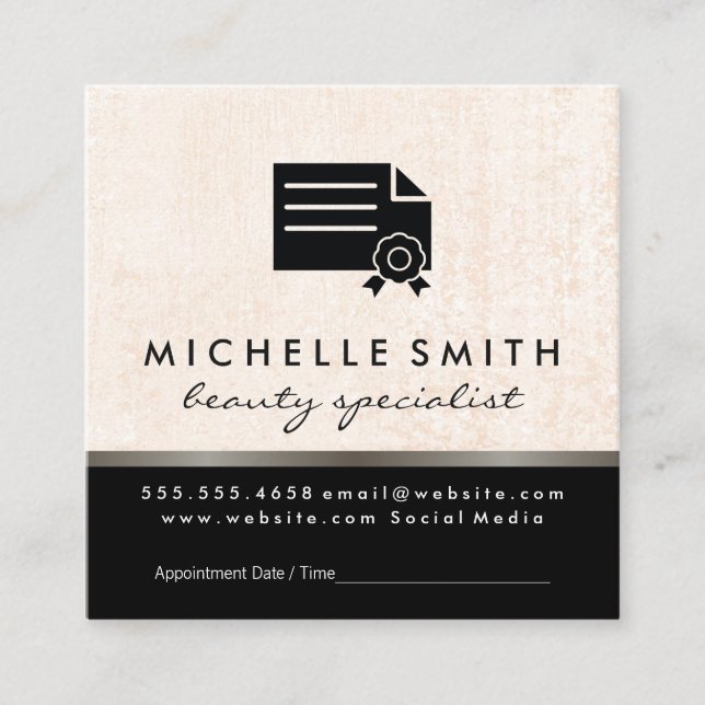 Beauty Specialist Ernennung Terminkarte (Vorderseite)
