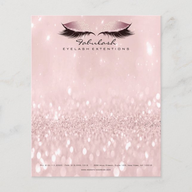 Beauty Studio Lashes Makeup Stylist Artist Pink Flyer (Vorne)