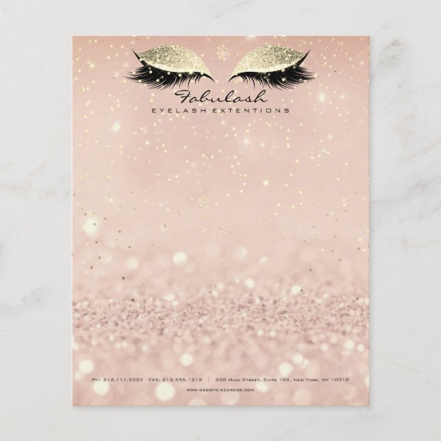 Beauty Studio Lashes Makeup Stylist Gold Blush1 Flyer (Vorne)