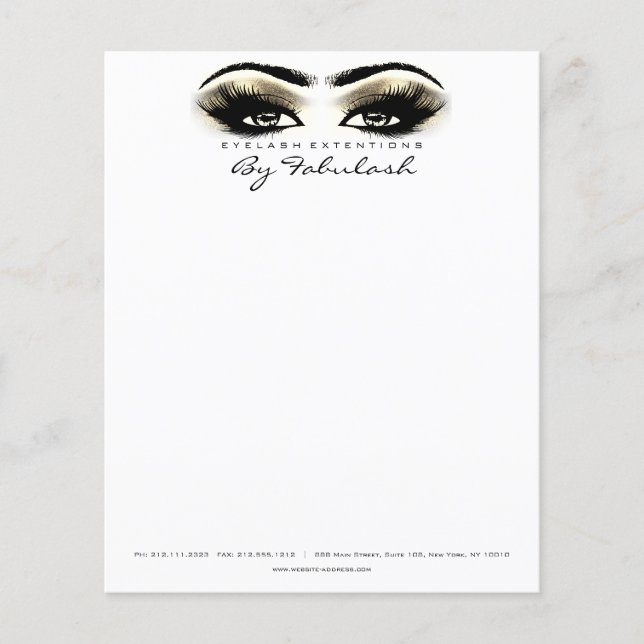 Beauty Studio Lashes Makeup Stylist Gold Eye White Flyer (Vorne)