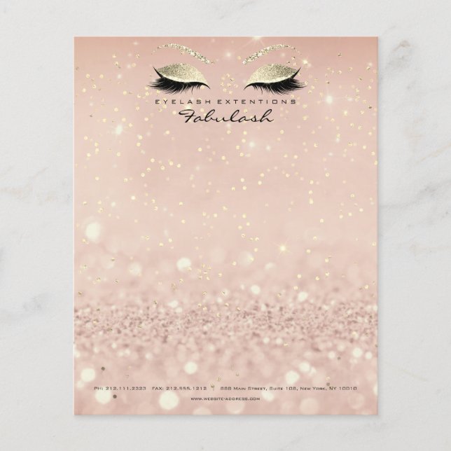 Beauty Studio Lashes Makeup Stylist Gold Skinny Flyer (Vorne)