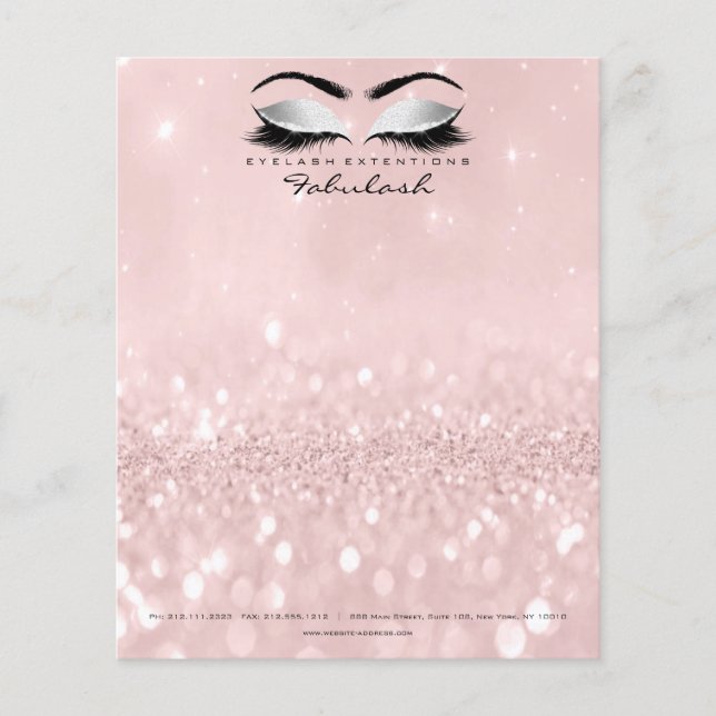 Beauty Studio Lashes Makeup Stylist Grayl Pink Flyer (Vorne)
