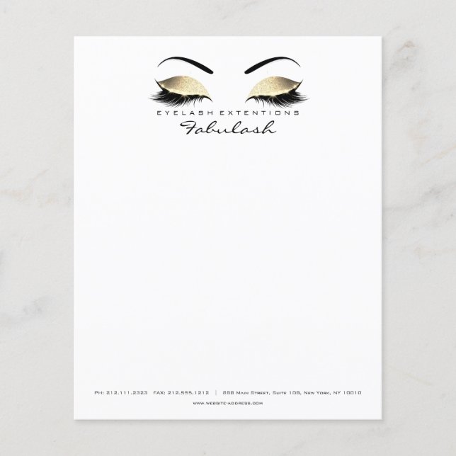 Beauty Studio Lashes Makeup Stylist Letter Head Flyer (Vorne)