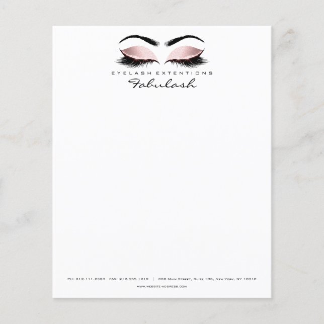 Beauty Studio Lashes Makeup Stylist Pink White Flyer (Vorne)